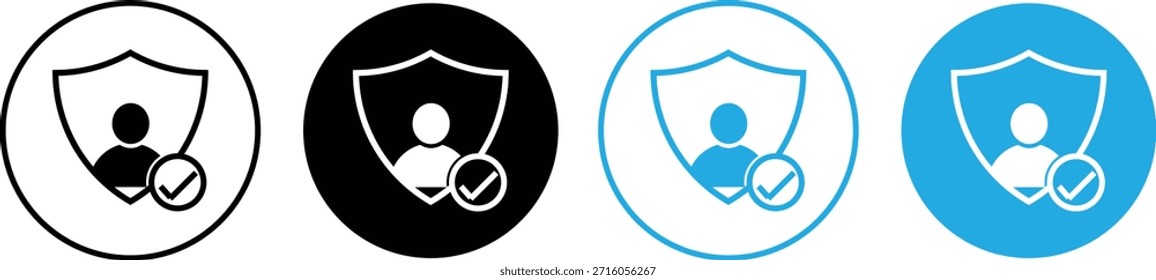 ícone de autenticação. Símbolos de verificação do usuário. Ícones de autenticação de identidade. Sinais de verificação e acesso à conta
