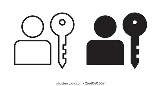 Icono de autenticación Vector, símbolo, ilustraciones de logotipo