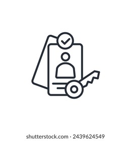 icono de autentificación. vector.Trazo editable.signo de estilo lineal para uso en diseño web,logo.Ilustración de símbolo.