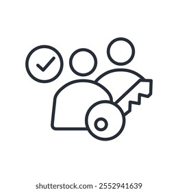 authentication icon. vector.Editable stroke.linear style sign for use web design,logo.Symbol illustration.