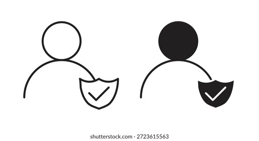 Conjunto de iconos de autenticación aislados sobre fondo blanco Ilustración vectorial plana.