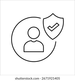 ícones de autenticação. vetor de linha simples