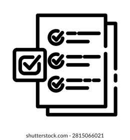 Authentication line icon. Verification symbol. Check the accuracy of the data with a check mark.
