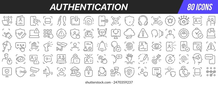 Authentication line icons collection. Big UI icon set in a flat design. Thin outline icons pack. Vector illustration EPS10