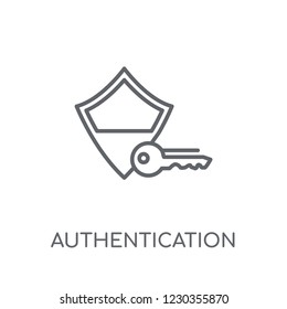 Authentication linear icon. Modern outline Authentication logo concept on white background from Internet Security and Networking collection. Suitable for use on web apps, mobile apps and print media.