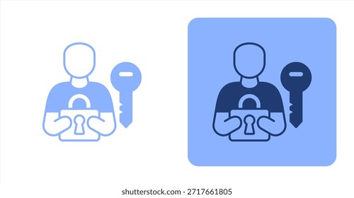 Autenticación mixta Color de dos tonos e ilustración de icono de fondo contrastante