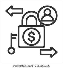 Authentication Outline Icon Vector Illustration