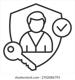 Ilustración vectorial de iconos de esquema de autenticación