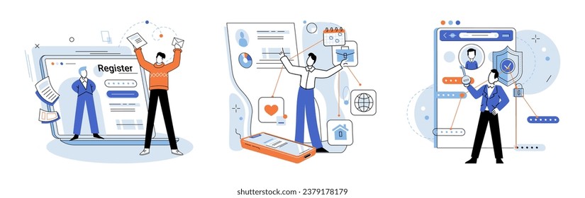 Authentication. Vector illustration. Development efforts should prioritize implementation strong security measures User interface design should facilitate both accessibility and security