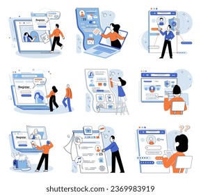 Authentication. Vector illustration. A robust security system is essential for protecting user data Advancements in technology contribute to development secure authentication methods