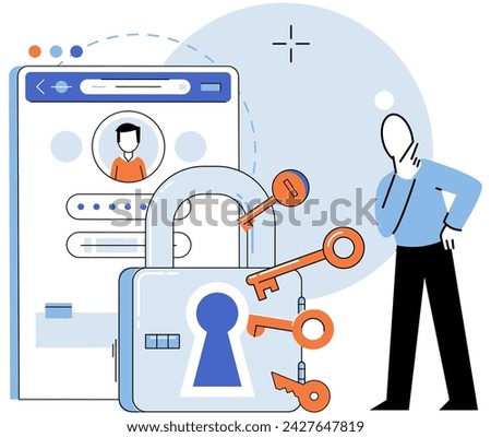 Authentication. Vector illustration. User authentication is necessary to verify legitimacy user access Proper authorization is required to access certain features and functionalities The account login