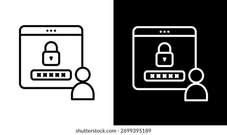 Autenticación Diseño de conjunto de iconos blancos