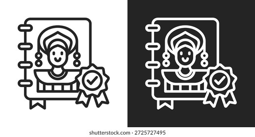Icono De Autenticidad En Estilo De Línea En Blanco Y Negro