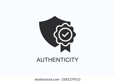 Authenticity Icon Or Logo Isolated Illustration