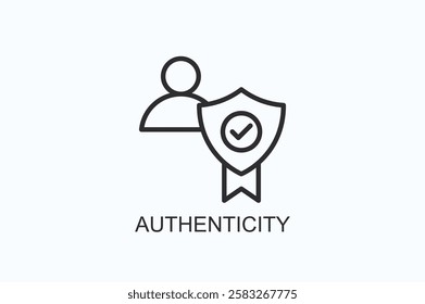 Authenticity Icon Or Logo Isolated Illustration