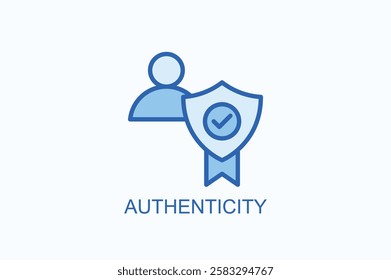Authenticity Icon Or Logo Isolated Illustration