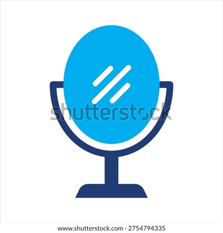 Authenticity icon. Mirror icon. Icon symbol for authenticity, genuine, original, identity, honesty, truth, reflection, self, clarity, mirror. Vector illustration