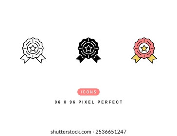 Icono de autenticidad. Original insignia Comprobar Pictograma Ilustración Gráfica. Icono de línea simple aislado para infografía, App y Botón de Web.