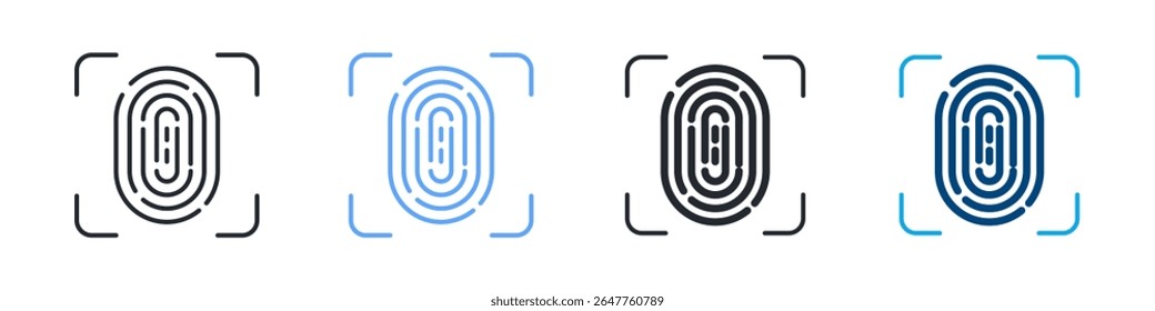 Ícone De Autenticidade Define Vários Estilos. Projetado Em Contorno, Azul, Glifo, Tom Duplo