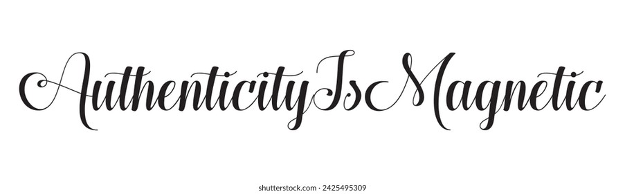 authenticity is magnetic text on white background.