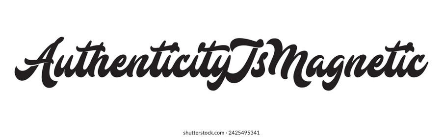 authenticity is magnetic text on white background.