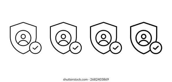 Elemento de icono de línea múltiple de autenticidad