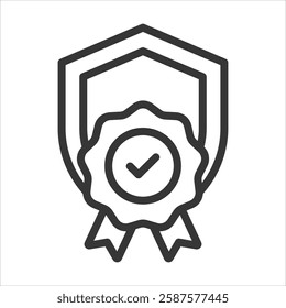 Authenticity Outline Icon Vector Illustration