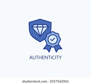 Authenticity vector, icon or logo sign symbol illustration