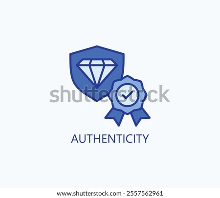 Authenticity vector, icon or logo sign symbol illustration
