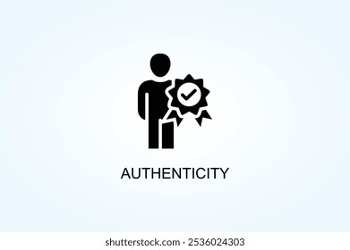 Ilustración De Símbolo De Signo De Logotipo O Vector De Autenticidad