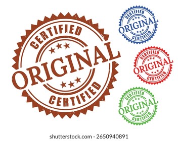 Authenticity Verified Badges, Certified Original Product Vector Set