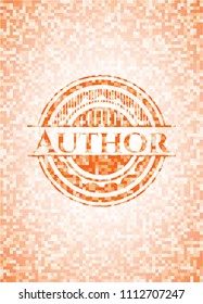  Author abstract Author orange mosaic emblem with backgroundorange mosaic emblem with background