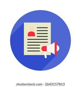 Autor Bio cor arredondada, mini ícone de ilustração. use para conceito moderno, impressão, UI, kit UX, web e desenvolvimento de aplicativos. Vetor relacionado à oferta de produtos, marketing, negócios.