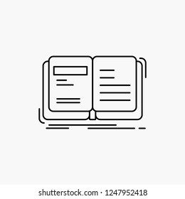 Author, book, open, story, storytelling Line Icon. Vector isolated illustration