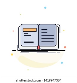 Author, book, open, story, storytelling Flat Color Icon Vector
