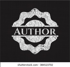 Author chalk emblem written on a blackboard