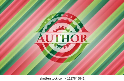 Author christmas colors emblem.