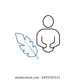 author concept line icon. Simple element illustration. author concept outline symbol design.