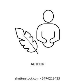 author concept line icon. Simple element illustration. author concept outline symbol design.