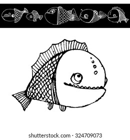 author decorative card with fish