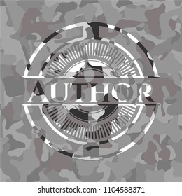 Author grey camo emblem