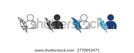 Author Icon Set Multiple Style Collection