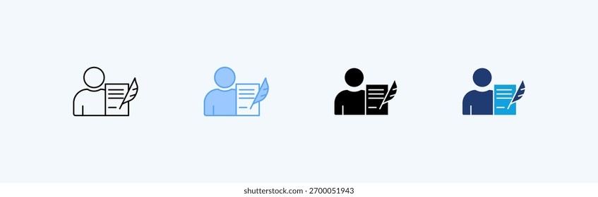 Vetor de Ilustração de Vários Ícones de Autor