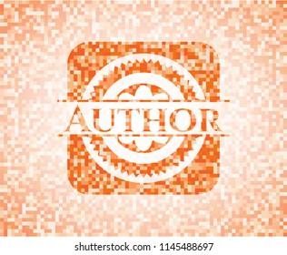 Author orange mosaic emblem