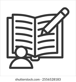 Author Outline Icon Vector Illustration