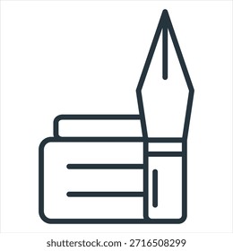Author Outline Icon Vector Illustration