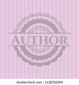 Author pink emblem. Vintage.