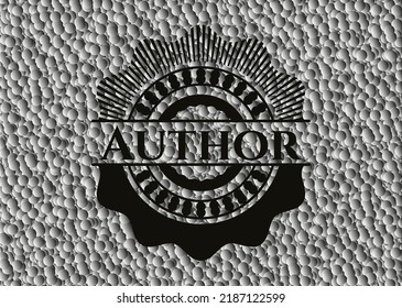 Author realistic dark emblem with bubbles background. Vector Illustration. Detailed. 