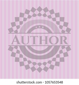 Author realistic pink emblem
