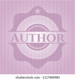 Author realistic pink emblem